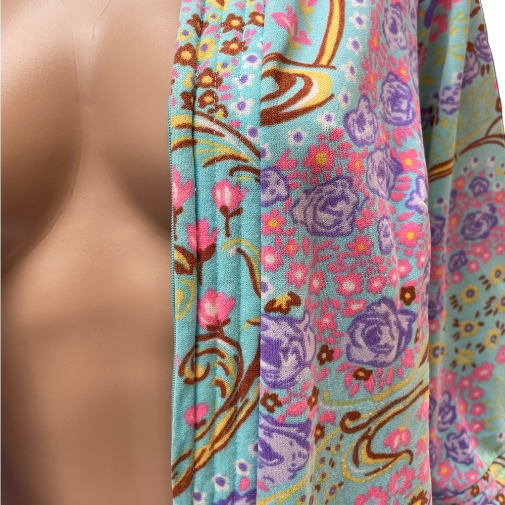 Vintage 1970s Vibrant Groovy Floral Print Quilted… - image 5